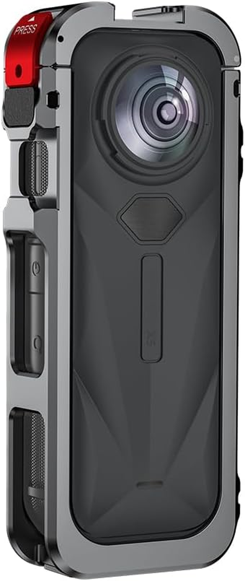 Insta360 X5 Cage, Aluminium Utility Frame for Insta360 X5, Protective Cage with Silicone Lens Cover, Cold Shoe Interface with 1/4" Threads Cold Shoe Mount Folding Fingers image number 4