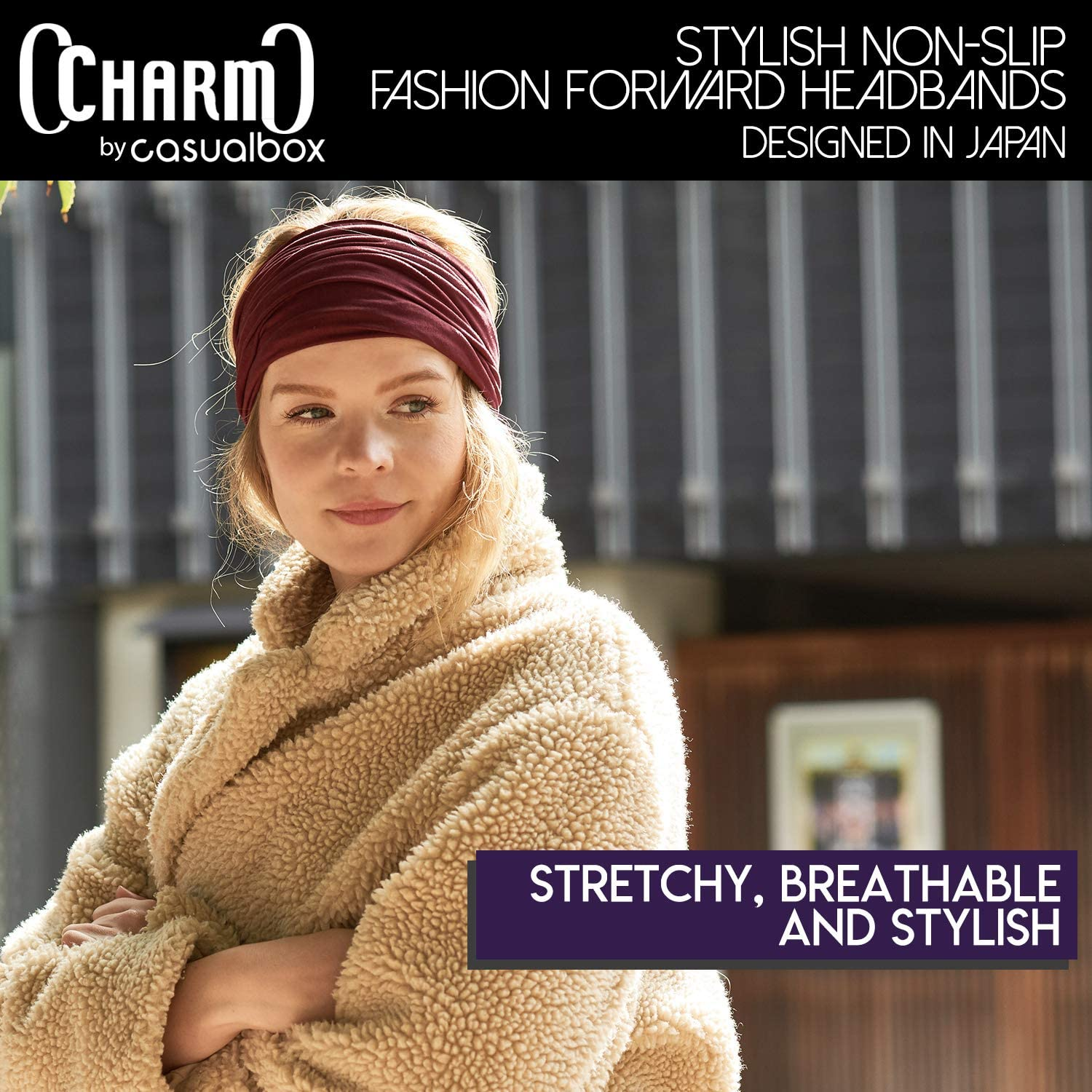 CHARM Mens Womens Headband Bandana &ndash; Comfortable Head Bands with Elastic Secure Snug Fit Non Slip for Runners Fitness Sports Gym Tennis Crossfit Lightweight image number 4