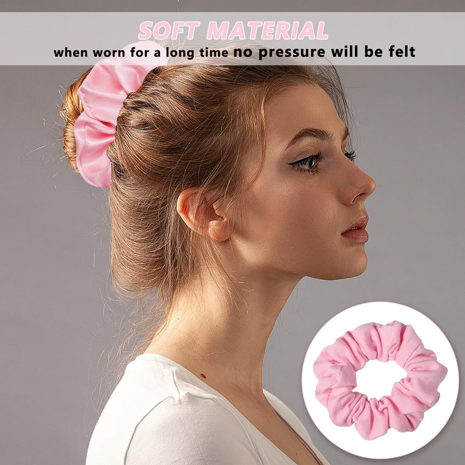 6 Piece Hair Band Cosmetic Set with Spa Headband, Elastic Makeup Hair Band for Girls and Women, Spa Headband, Makeup Headband, for Skin Care, Facial Cleansing, Shower, Pink image number 3