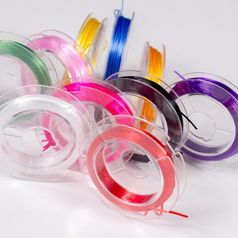 10 Rolls Elastic Bracelet String Cord,Betterjonny 0.6Mm Flat Jewelry String Multipurpose Jewelry Making Elastic Thread for DIY Jewelry Making Friendship Bracelets（10 Color） image number 2