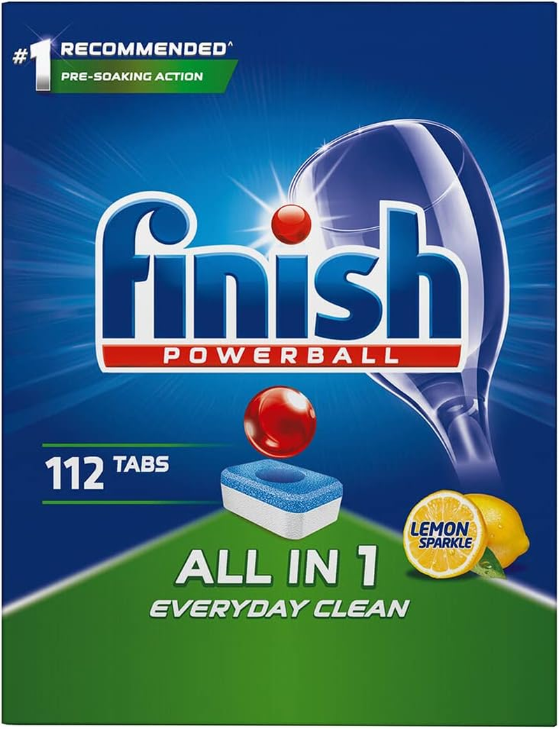 Finish Powerball All in One Dishwasher Tablets, Lemon Sparkle, 112 Tablets image number 2