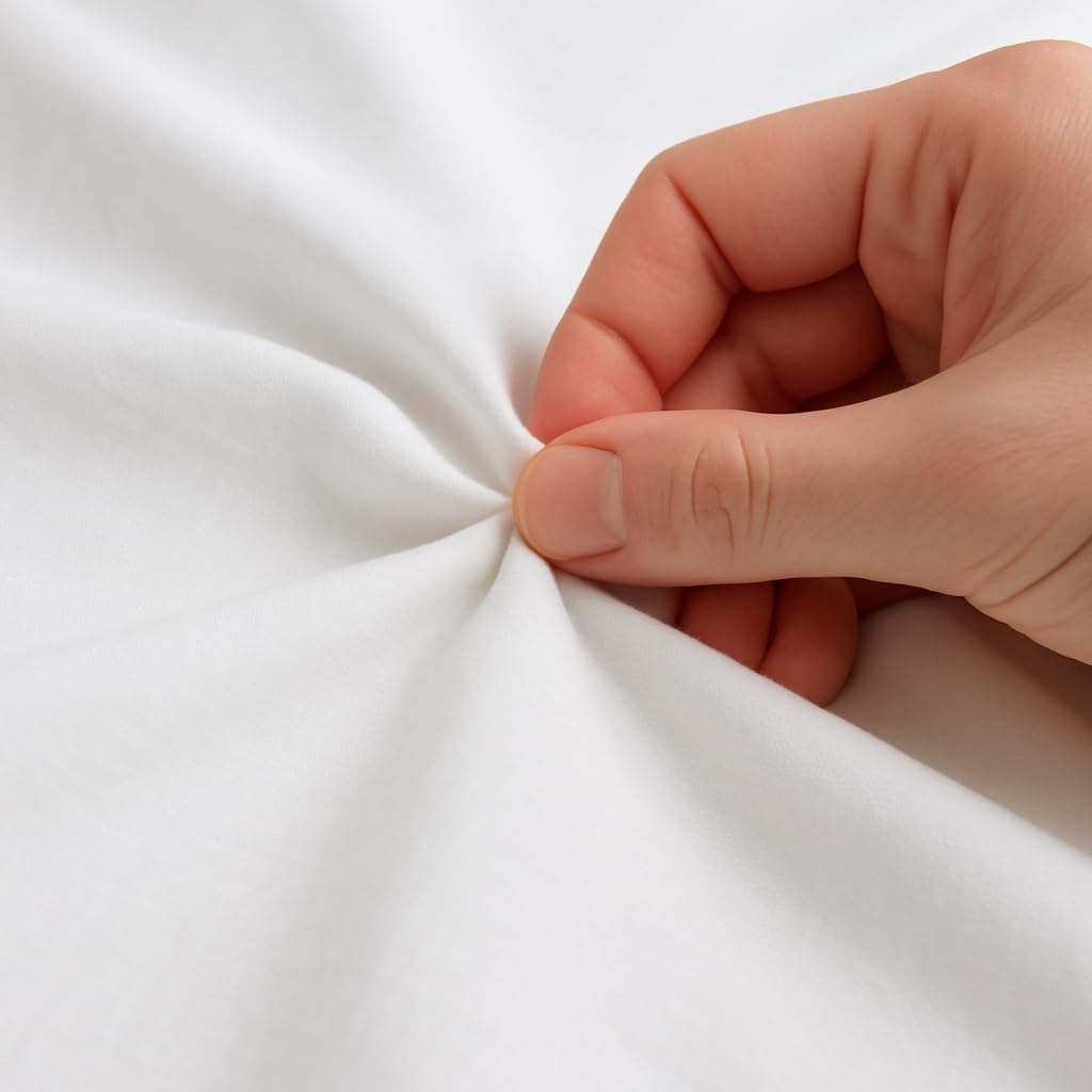 Forian - 100% Cotton - Anti-Bacterial - Duvet Cover Set - 4 Pcs, 1 Duvet Cover, 2 Pillowcases and 1 Flat Sheet - Hotel Luxury, White Style,Single/Double/Queen/King Size (Queen (U.S. Standard)) image number 5