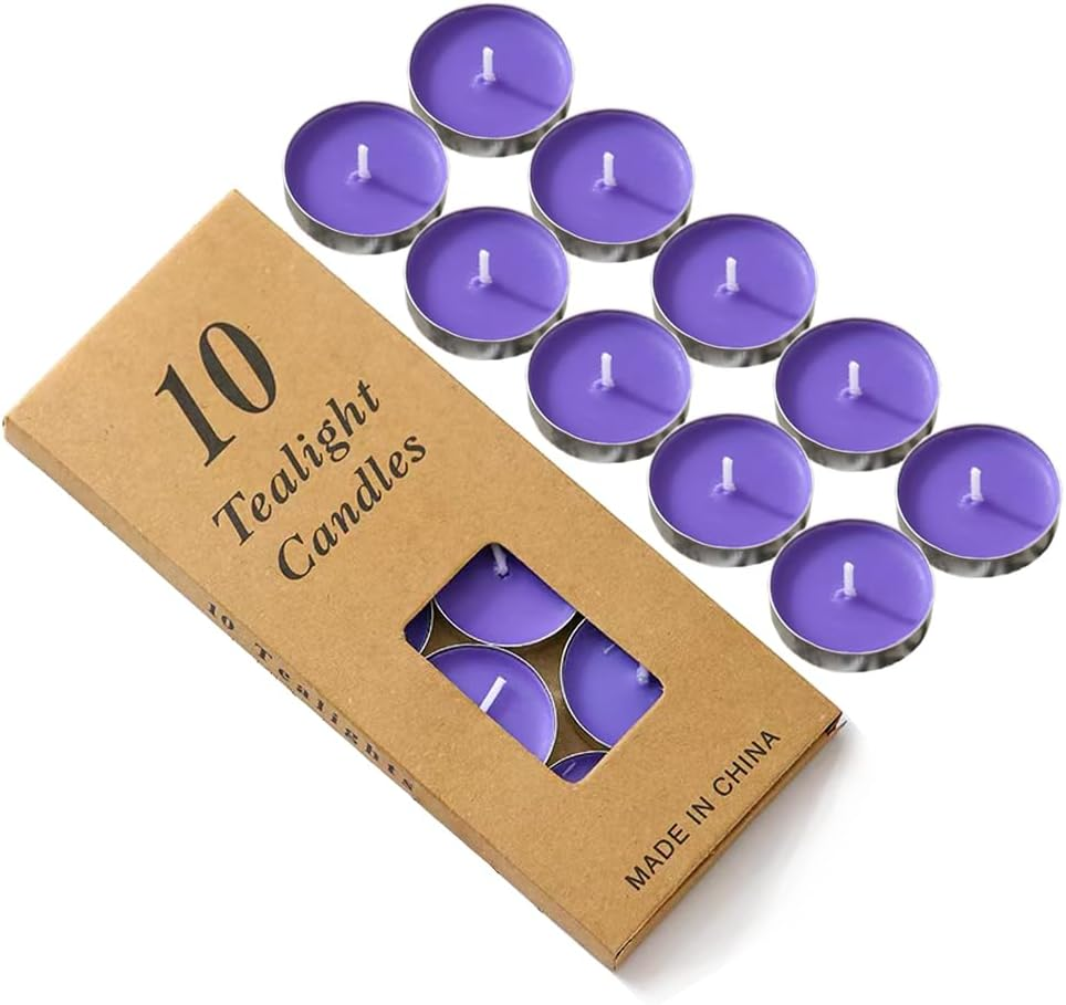 Colored Tealight Candles Handmade Organic Tea Lights Set of 10Pack Small Red Candles 1.5-2 Hours Burn Tea Lights for Valentine'S Day, Birthday, Votive Parties ，Home Decoration (White)