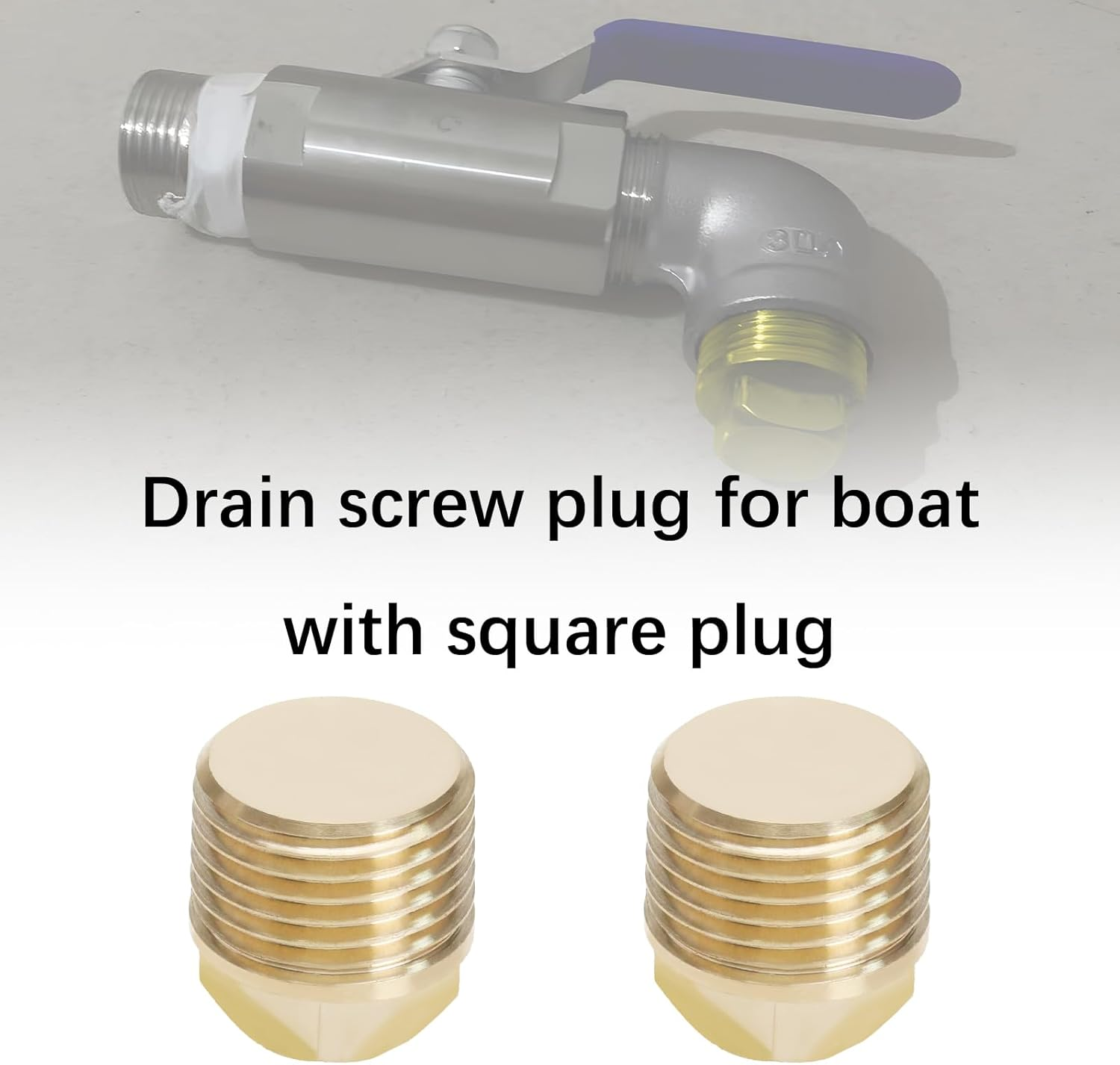 YINETTECH 2 Pcs 1/2 Inch NPT Boat Drain Plug Solid Brass Boat Plug Garboard Drain Plug Boat Drain Parts Suitable for Most Boat Hulls and Sealed Pipe image number 4