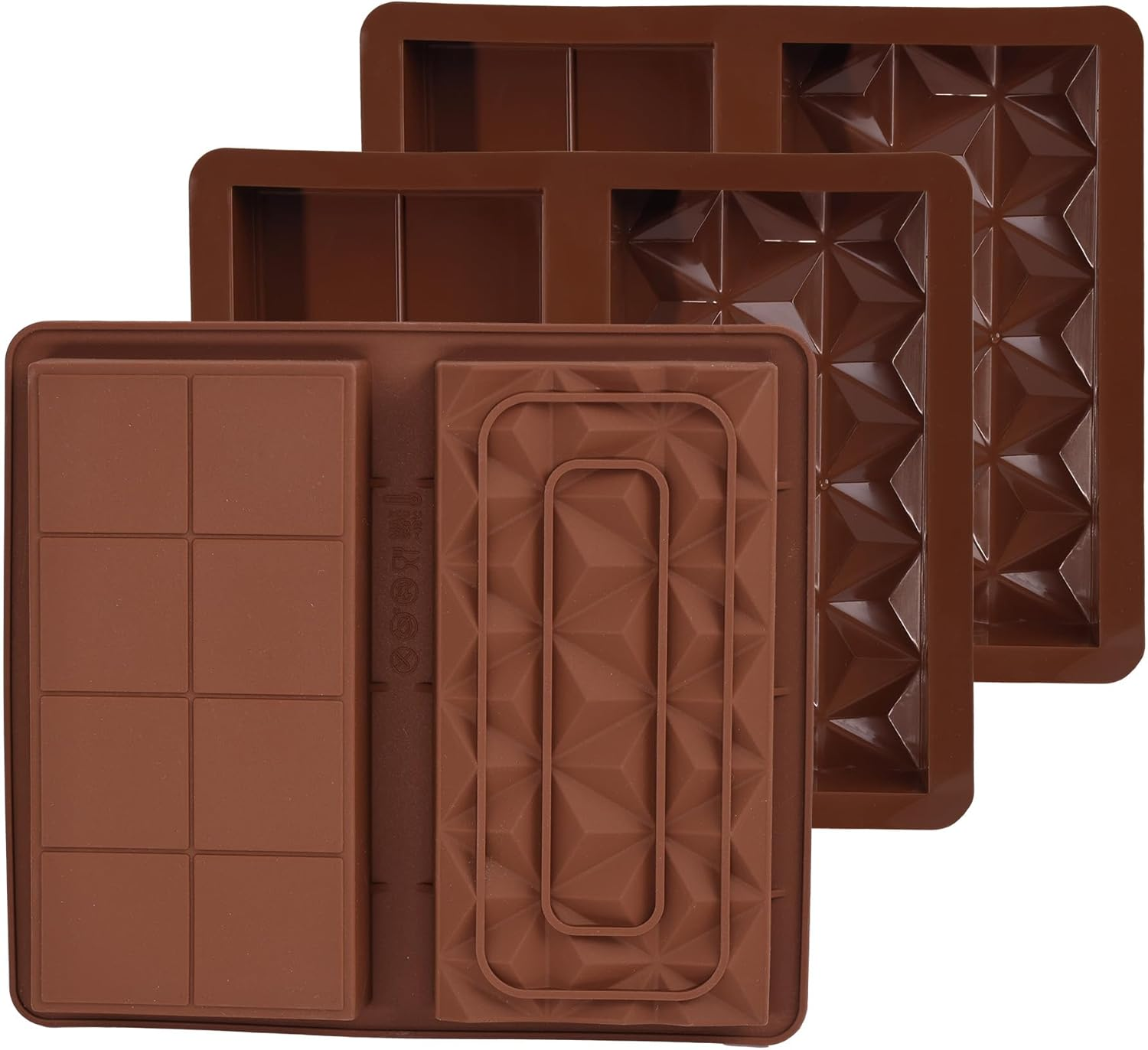 We Make Hope 3 PCS Diamond Chocolate Moulds, Silicone Large Thick Silicone Molds, Deep Dubai Chocolate Molds for DIY Praline Baking, Holiday Gifts, Wedding Parties and More image number 1