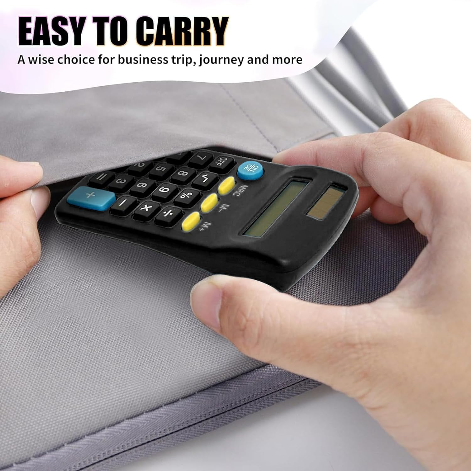 18 Pack Basic Calculators for Students, Pocket Calculator Bulk Classroom Mini Calculators Solar and Battery Dual Powered Handheld Calculator 8 Digit Display for Office School and Home Black - Black image number 5