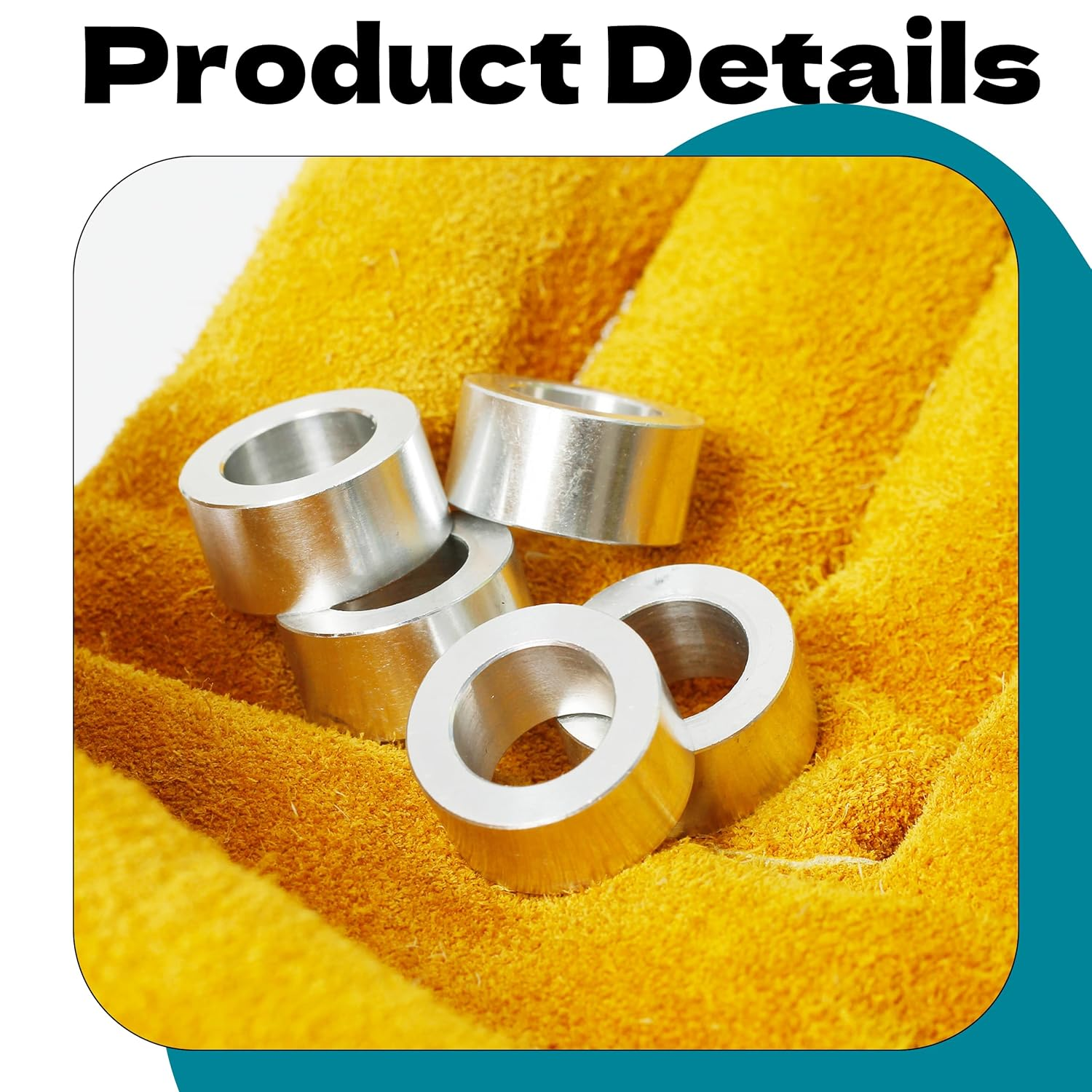 Zhooooonglf 5Pcs M12 Aluminum Spacers, Metal Spacer Aluminum round 12.5Mm ID X 20Mm OD X10Mm L Thickness Screw Standoff for M12 Screw Bolts Silver