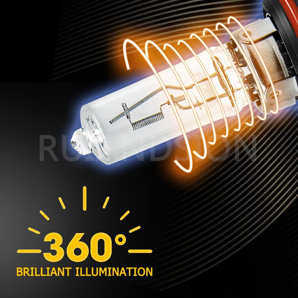 Ruiandsion 2Pcs 9012 HIR2 Standard Headlight Light Bulb 55W 12V Super Bright Yellow Replacement for Halogen Fog Lights image number 6