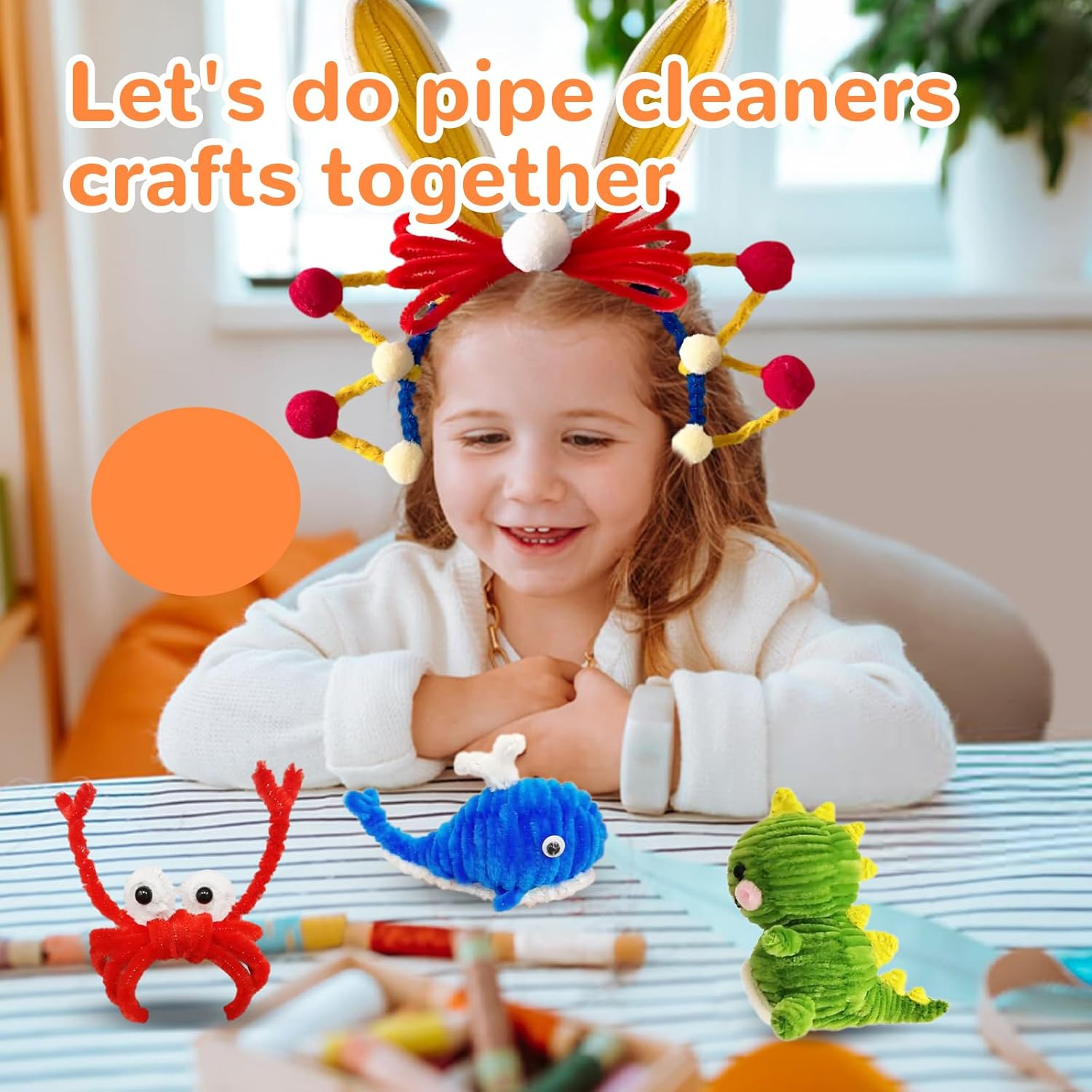 ESUOHYM 230PCS Upgraded 20 Colors Pipe Cleaners Craft Chenille Stems DIY Art Supplies Colorful Thick Fluffy Fuzzy Wire Sticks Bulk for Kids and Adults (20Colors) - Brown image number 2