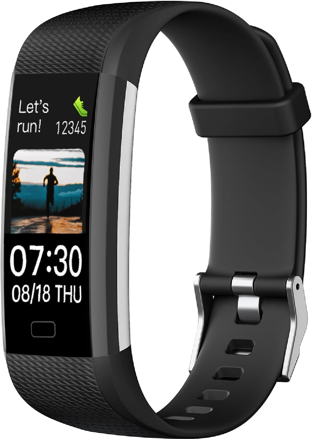 Fitness Tracker with Heart Rate Monitor, Activity Tracker Pedometer with Calorie Counter, Sleep Monitor, Smart Watch with IP68 Waterproof Sports Bracelet for Women Men (Black)