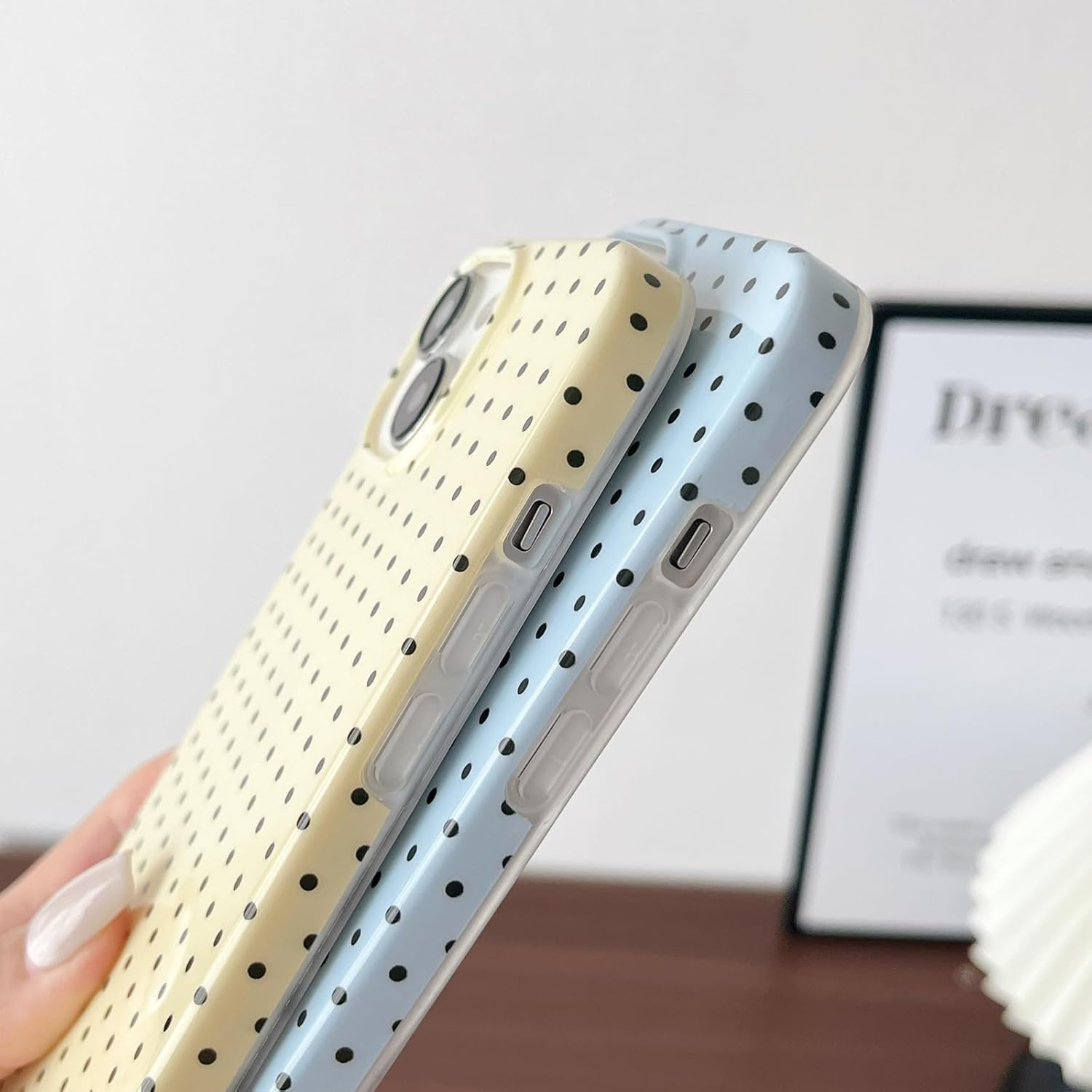 Smobea Iphone 13 Case, Cute Polka Dot Phone Case, Beautiful and Stylish Soft Slim TPU Case Shockproof Cover for Women Girls Yellow image number 4