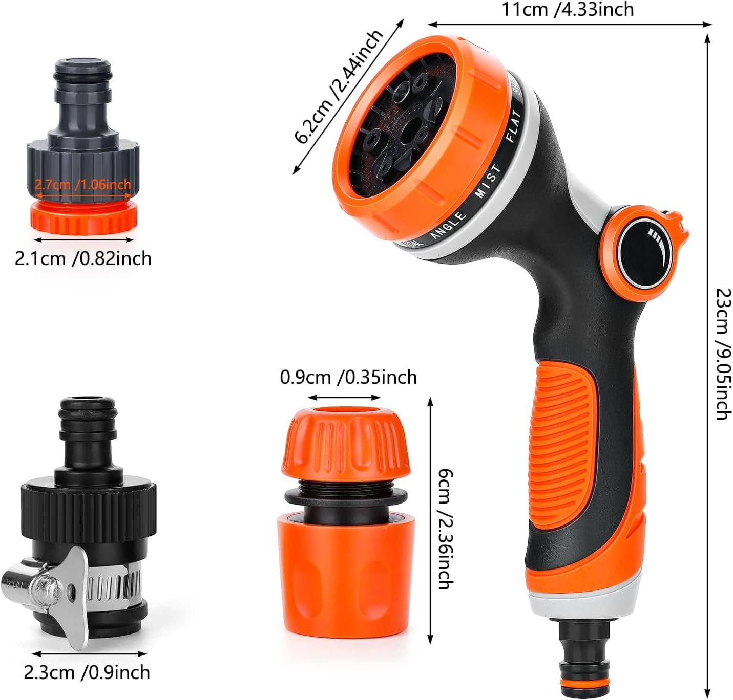 MLUOTALY Garden Hose Spray Nozzle, 10 Adjustable Patterns Garden Hose Pipe Spray Set, Garden Spray Nozzle for Watering Lawn Car Washing Pet Bathing Sidewalk Cleaning image number 2