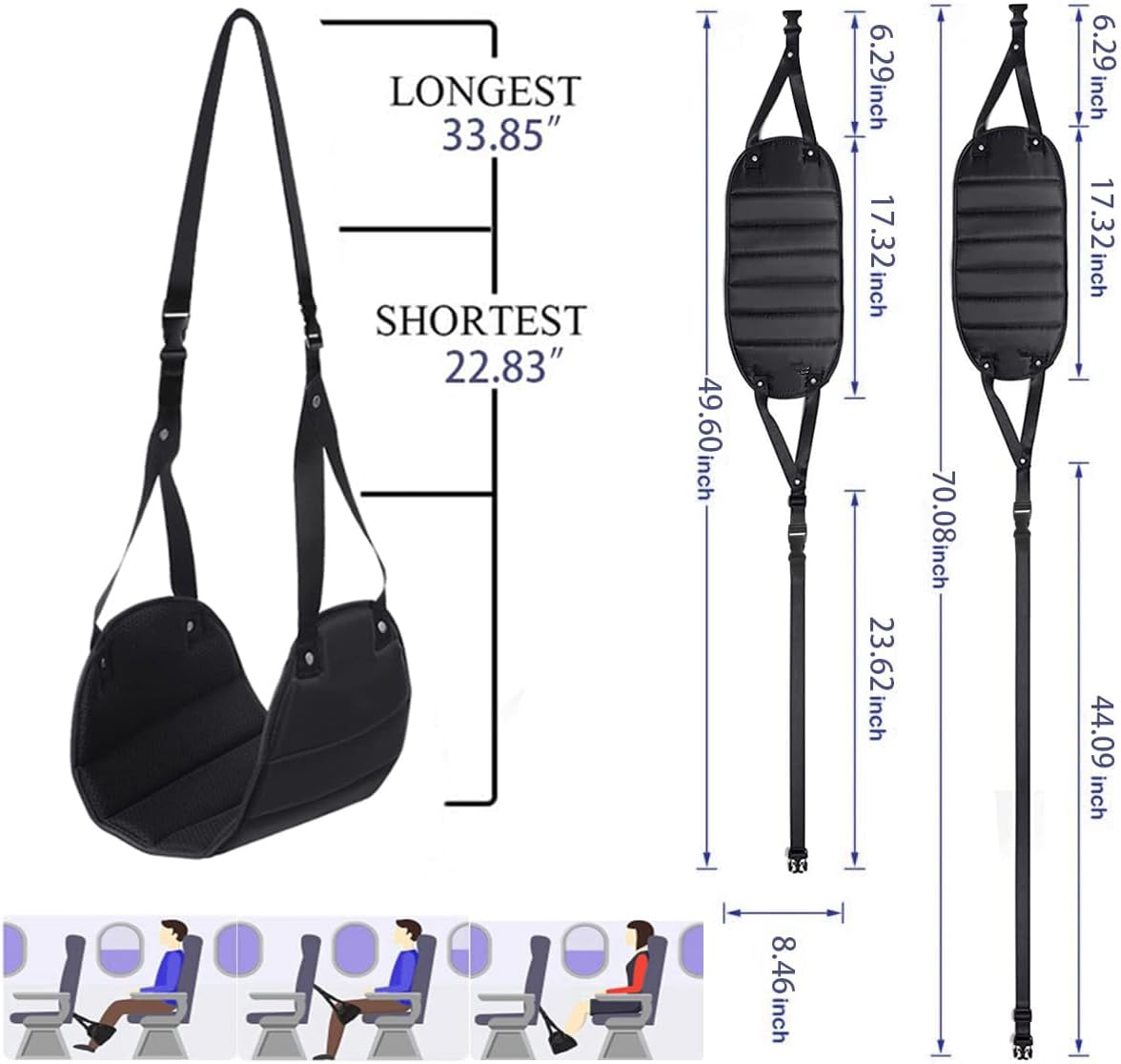 Airplane Footrest - Best Travel Essential, Airplane Travel Accessories, Portable Plane Leg Rest, Provides Relaxation and Comfortable for Long Flight (Sponge)