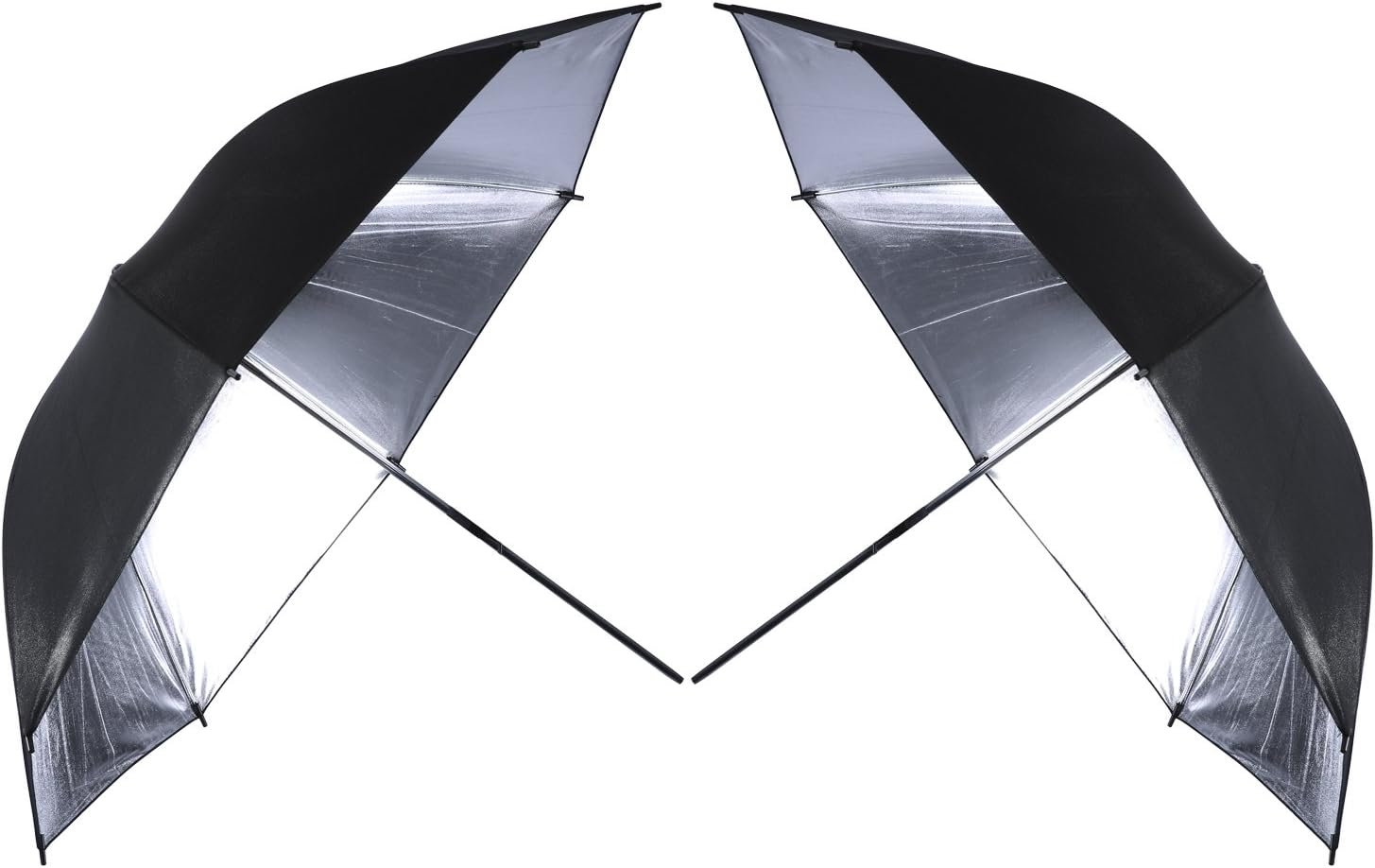 Neewer&reg; 2 PCS 33"/84Cm Professional Photography Studio Reflective Lighting Black/Silver Umbrella image number 2