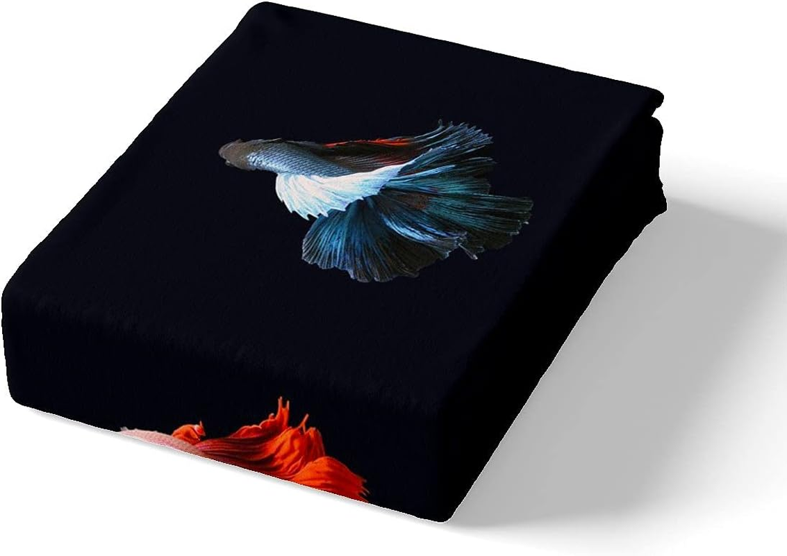 Homemissing Betta Fish Duvet Cover Set, Colourful Siamese Betta Fish Bed Set, Underwater Animal Pattern, Bedding Set, 135 X 200 Cm, for Children, Adults, Aquarium, Life in the Sea, Sea World Room Decoration image number 3