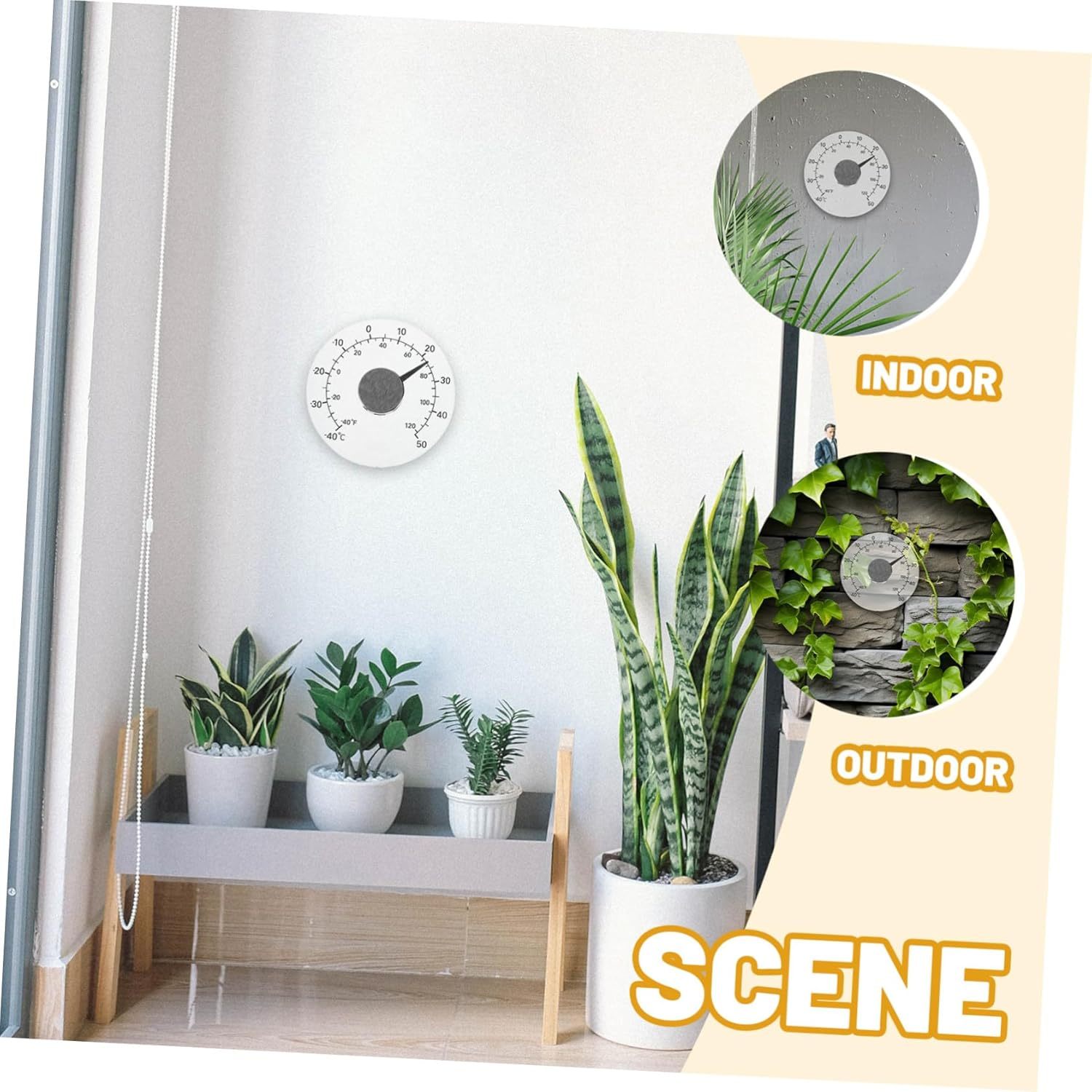 UPKOCH Indoor Outdoor Thermometer with Adhesive for Window and Door Scale Professional Temperature Gauge for Greenhouse Nursery Garden Compact and Easy to Read image number 6