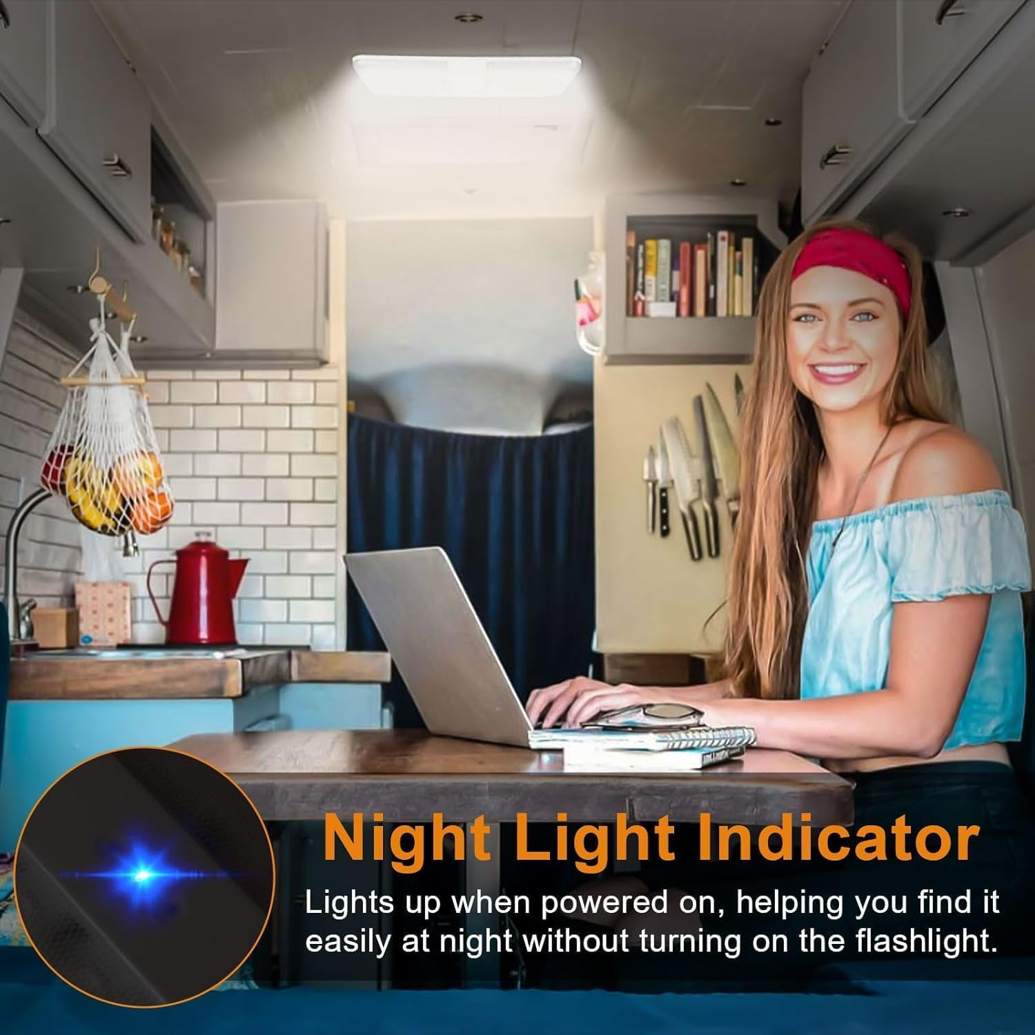 12V RV Interior Light Fixture RV Ceiling Dome Light 3 Color Temp with Touch Dimming LED Camper Lights Panel Light for Caravan Camper Travel Trailer Motorhome Sailboat Yacht (Matte Finish)(1Pack) image number 5