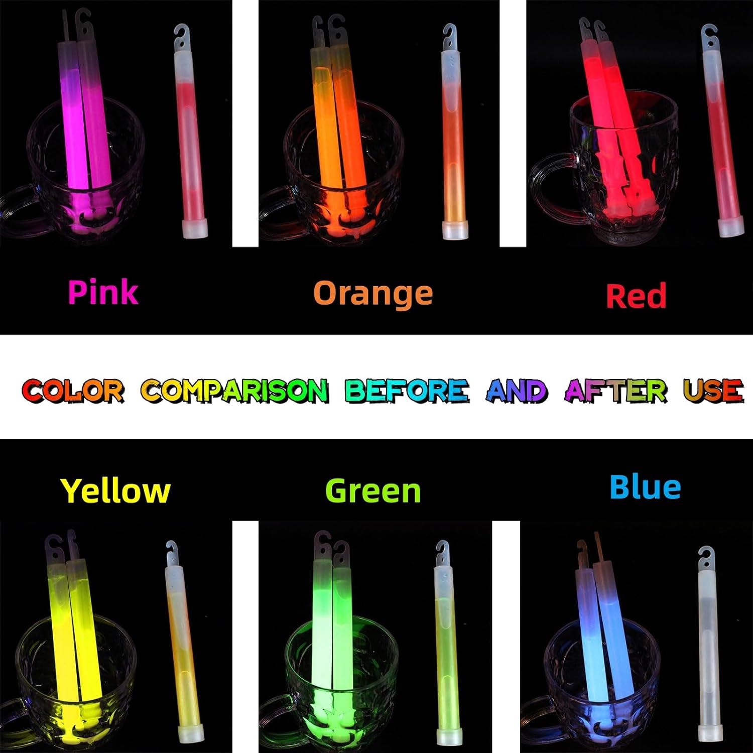 32Pcs Ultra Bright Glow Sticks in Bulk - Multi Use Glowsticks for Halloween, Parties, Concert and Survival Kit (Multi Color) image number 6