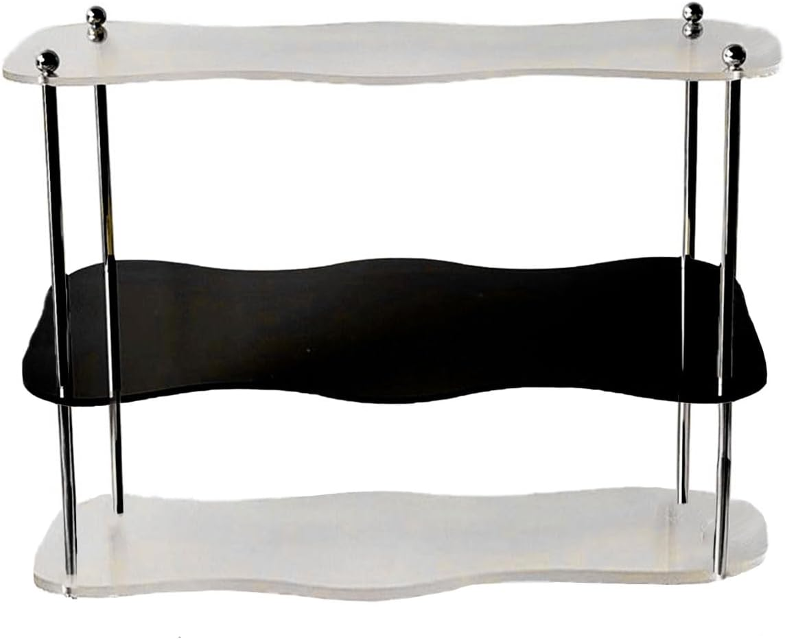 AIMALL Elegant Acrylic Desktop Storage Rack, Fashion Ins Style Water Cup and Perfume Holder, Removable Shelves, 15.75 X 5.91 X 12.6 Inch