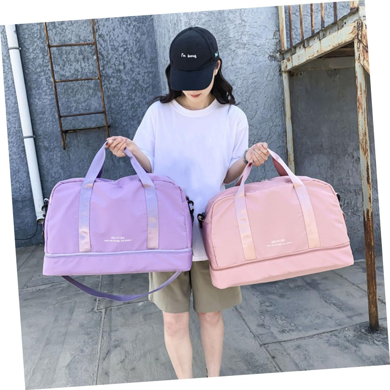 COOLHIYA Large Capacity Luggage Bag for Travel Tote Bag Wet Separation for Gym Use and Weekend Trips image number 6