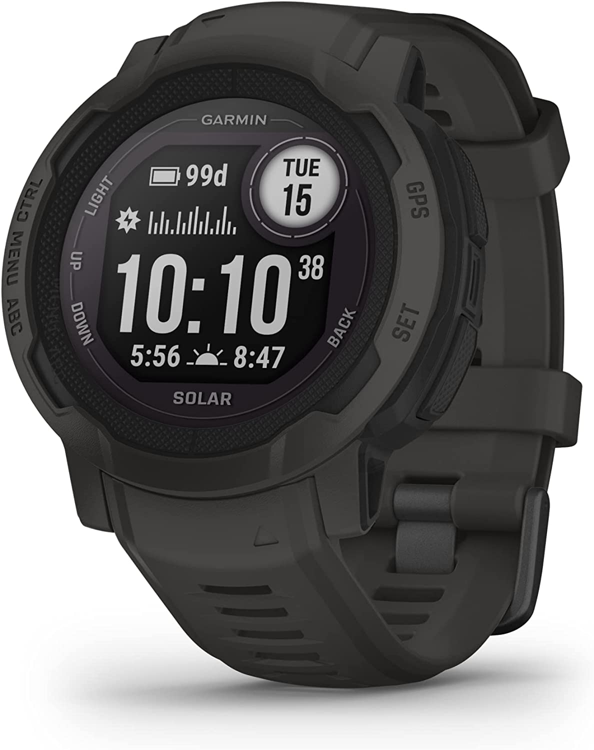 Garmin Instinct&reg; 2 Solar, Mist Gray, Rugged GPS Smartwatch