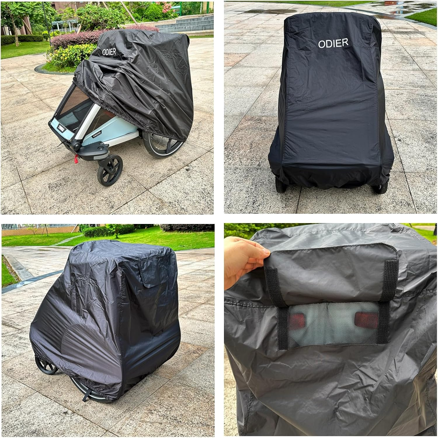 Bike Trailer Cover for Thule Chariot Waterproof Storage Cover Specially Designed for Thule Chariot Bicycle Trailers (For Single Seat Trailer)