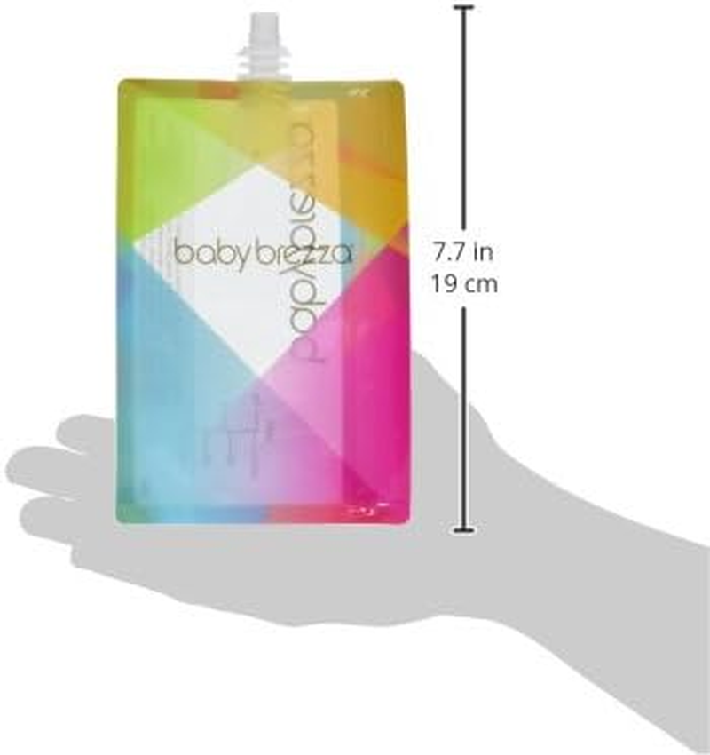 Baby Brezza Reusable Baby Food Storage Pouches, 10 Pack 7Oz - Make Organic Food Puree for Kids or Toddlers and Store in Refillable Squeeze Pouches, Bulk Set Is Freezer Safe & Washable image number 6