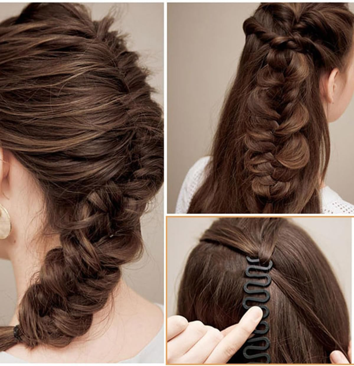 KGDUYC 6Pcs Hair Knitting Tool Fashion French Hair Styling Clip Twist Braid Hair Knitting Tool, Hair Tail Twister, Hair Styling Tool, Braiding Aid Hair Hairstyles for Women, Girls