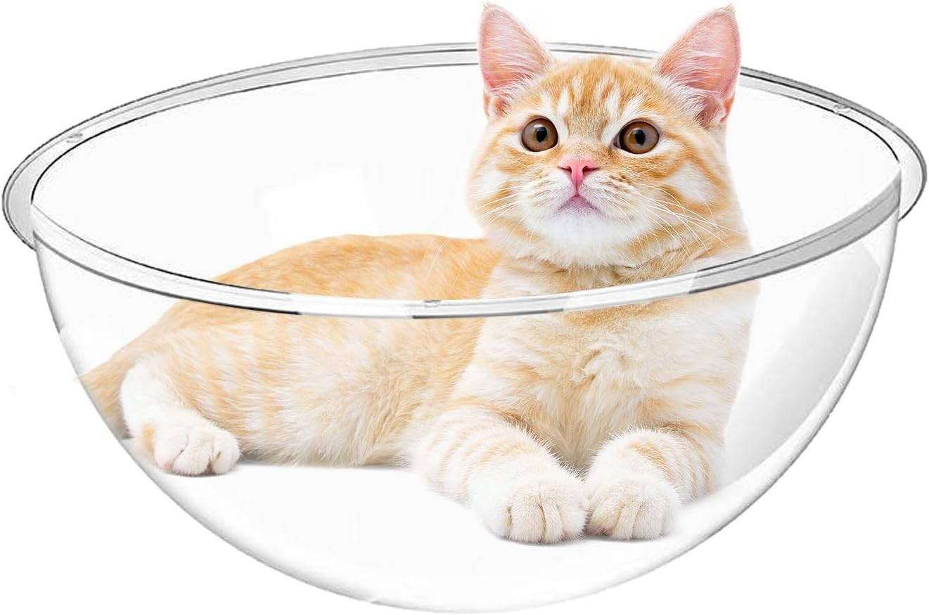 Acrylic Dome Cat Bed - Indoor Cat Clear Acrylic Bed,Scratch-Resistant Odorless Furniture Animals House for Small to Large Breeds Sleeping Lounging Climbing image number 4