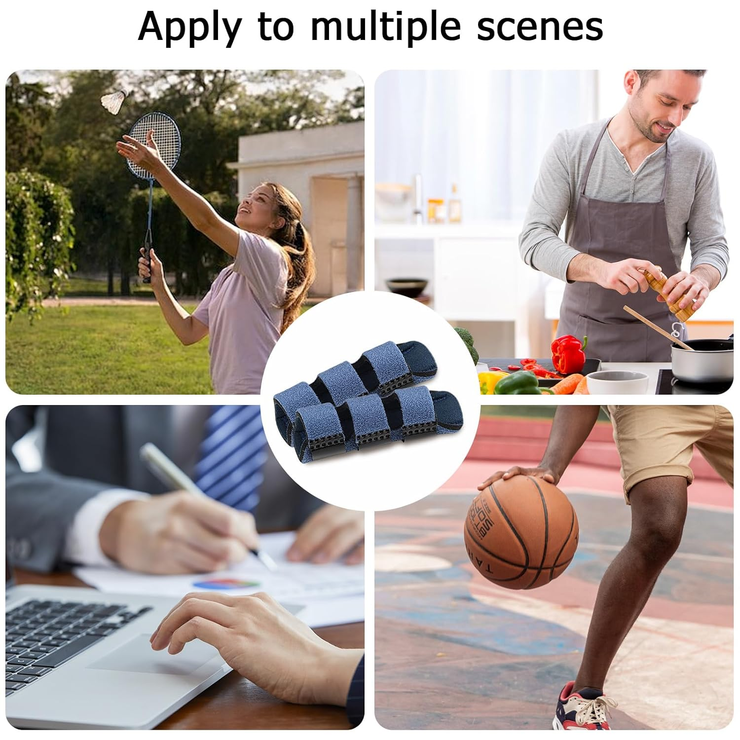 Finger Splint，Trigger Finger Splints Brace， for Broken Finger Support, Knuckle Immobilization & Arthritis Pain Relief (4 Pcs) (Blue) image number 2