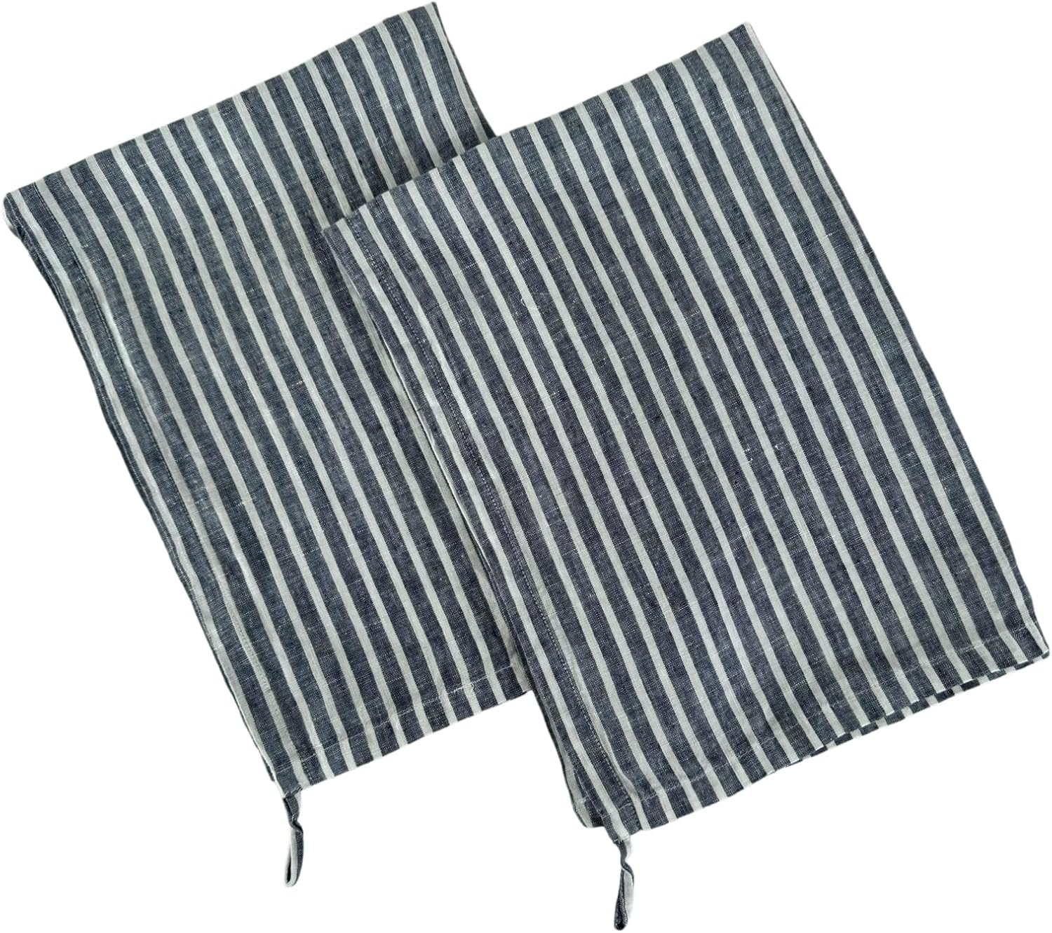 Eight Owls Stonewashed Linen Kitchen Dish Towels - 20 X 27 Inch &ndash; 100% Pure Linen Tea Towel/Hand Towel - Set of 2 (Natural Check)