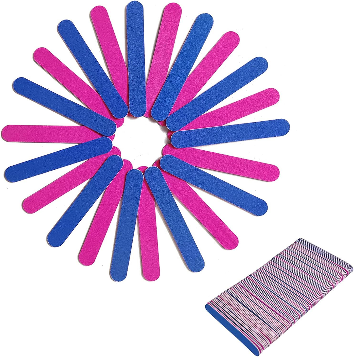 100 Pcs Mini Nail Files Double Sided 180/240 Grit Portable Professional Emery Boards Nail File Tool for Home Salon image number 6