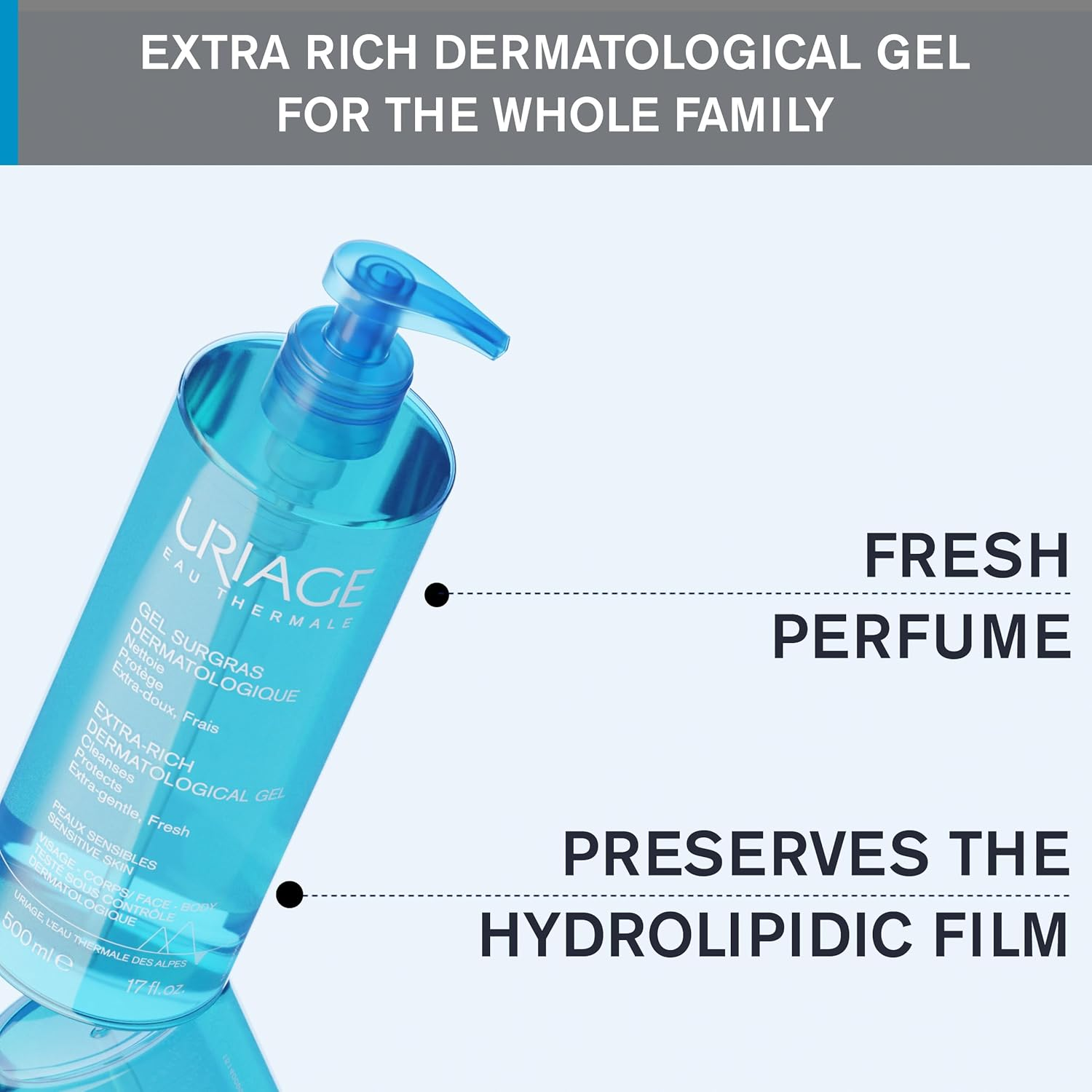 Uriage Extra-Rich Dermatological Gel for Unisex - 17 Oz Gel, 502.76 Millilitre image number 6