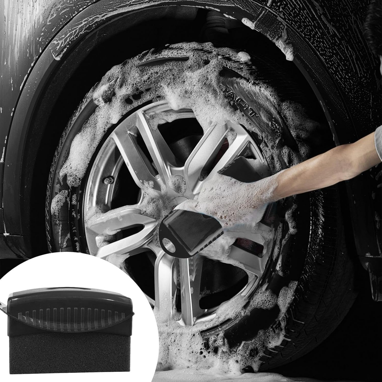 Tire Shine Applicator - Professional Care Tool, Versatile Tire Sponge | Ergonomic Tire Shine Sponge, Perfect Achieving Polished Finish, Great Automotive Car Maintenance, Reiable Accessory for Tires image number 6