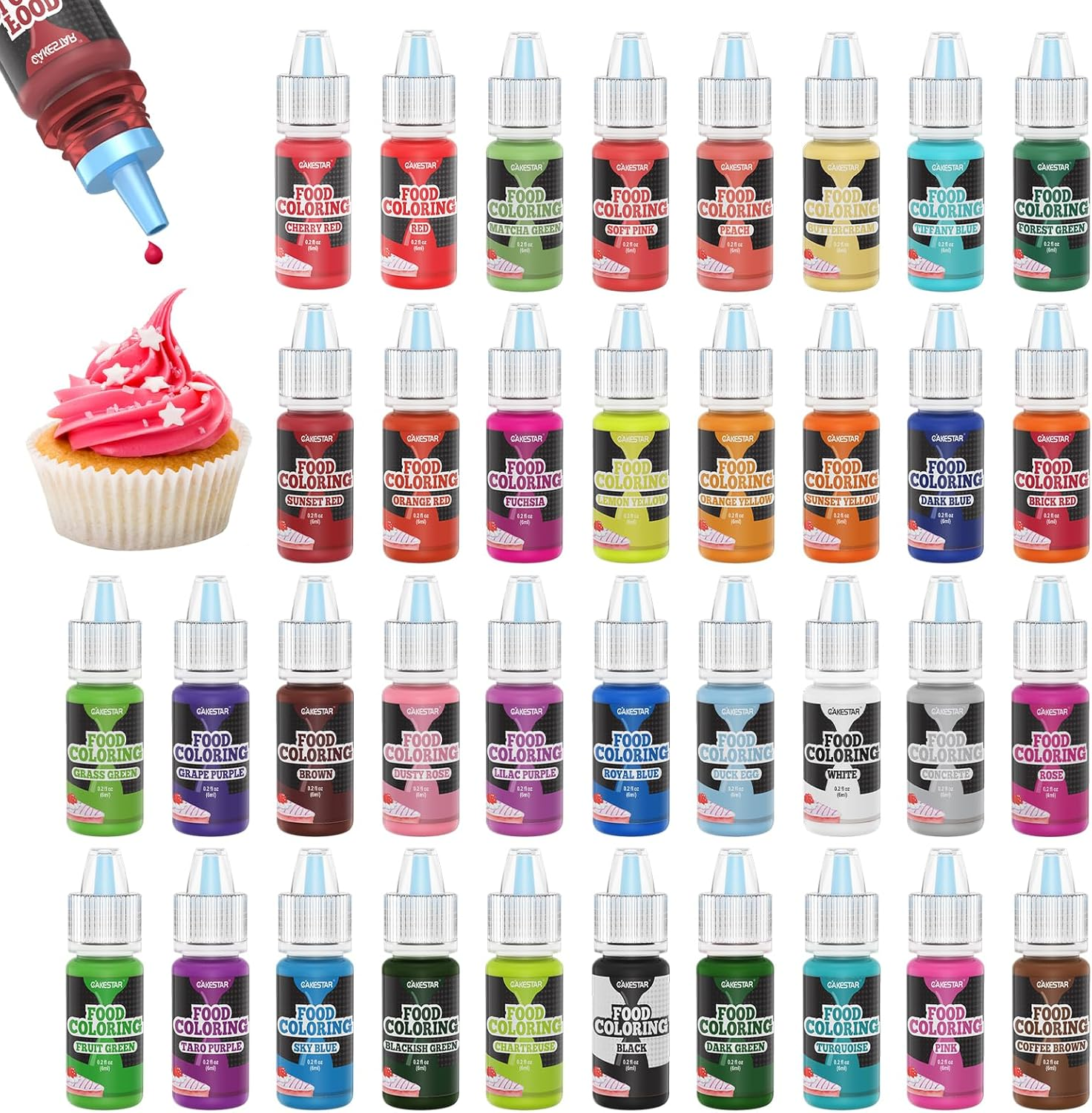 Cakestar Food Colouring Liquid, 36 Vibrant Food Colouring for Slime, Concentrated Neon Food Colouring Liquids, Food Dye for Cake, Cookies, Baking Decorating, Icing, DIY Crafts, 6Ml/Bottle image number 5