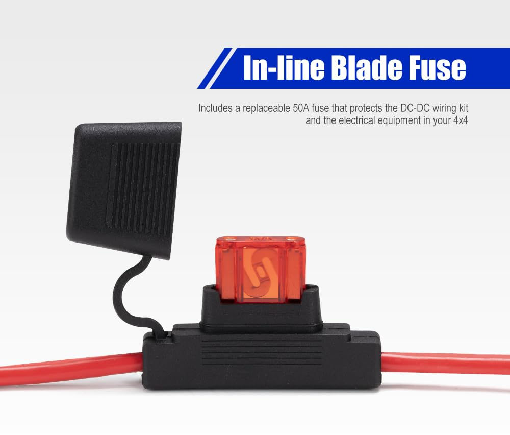 ATEM POWER 6M 50A Battery Extension Cable Anderson Plug - Quick Connector 8AWG Wiring Kit In-Line Fuse, for 4X4 Appliances image number 2