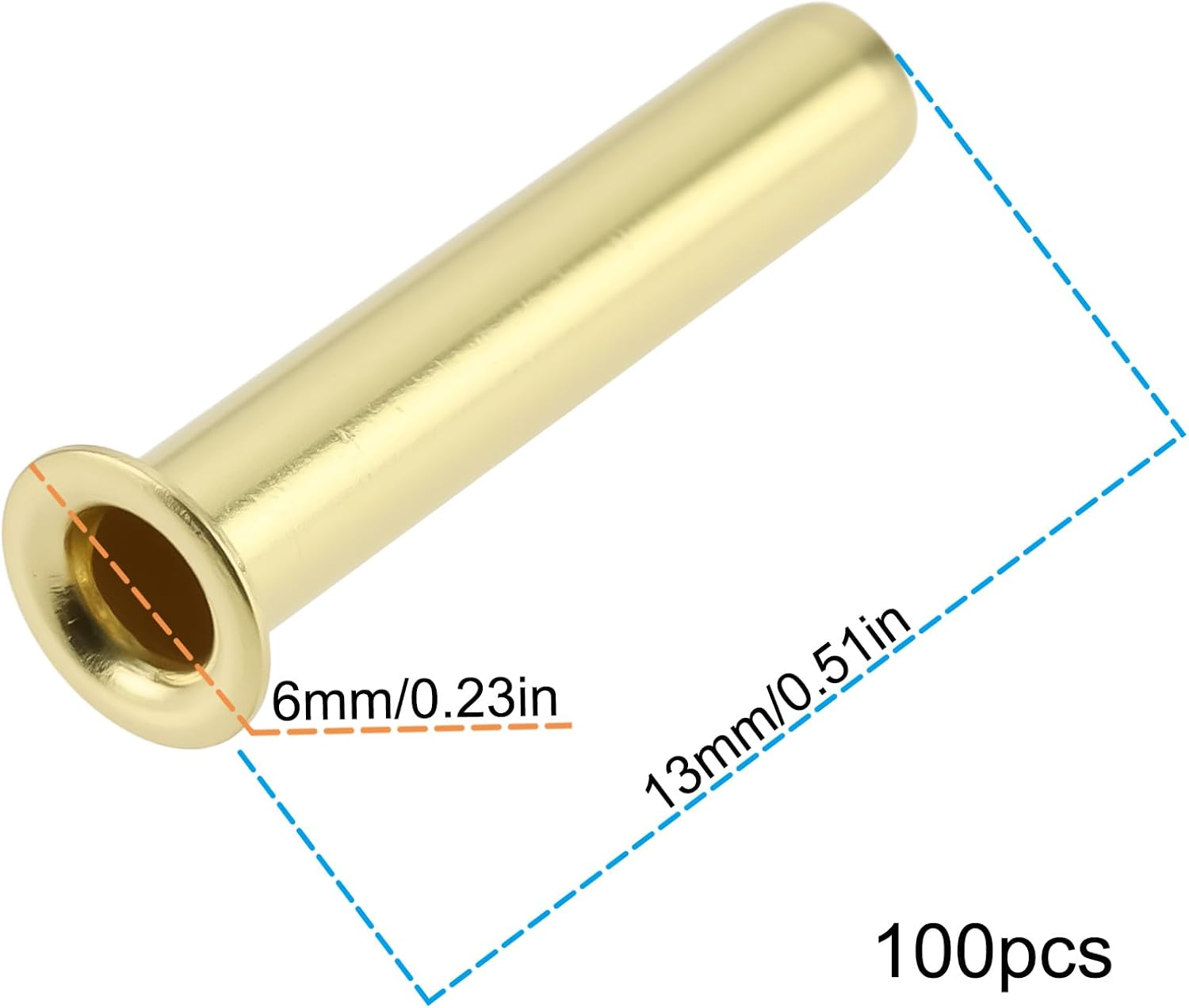 Ecsing 100Pcs Brass Compression Insert Suitable for 1/4Inch Tube Outer Diameter for Water Oil Air Pipe image number 2