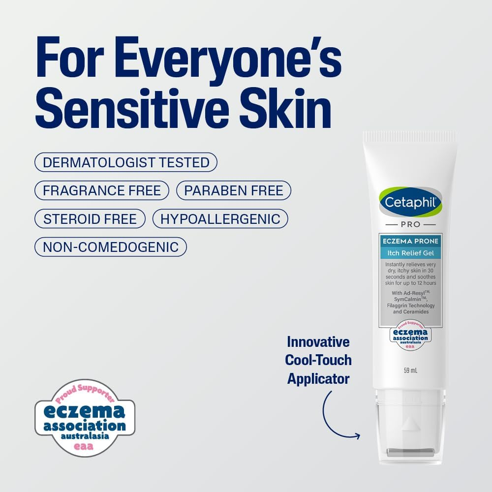 Cetaphil Pro Eczema Prone Itch Relief Gel, 59 Ml. Instantly Relieves Very Dry, Itchy Skin in 30 Seconds and Soothes Skin for up to 12-Hours. with Ad-Resyl&trade;, Symcalmin&trade;, Filaggrin Technology and Ceramides. Dermatologist Tested for Sensitive Skin. image number 3