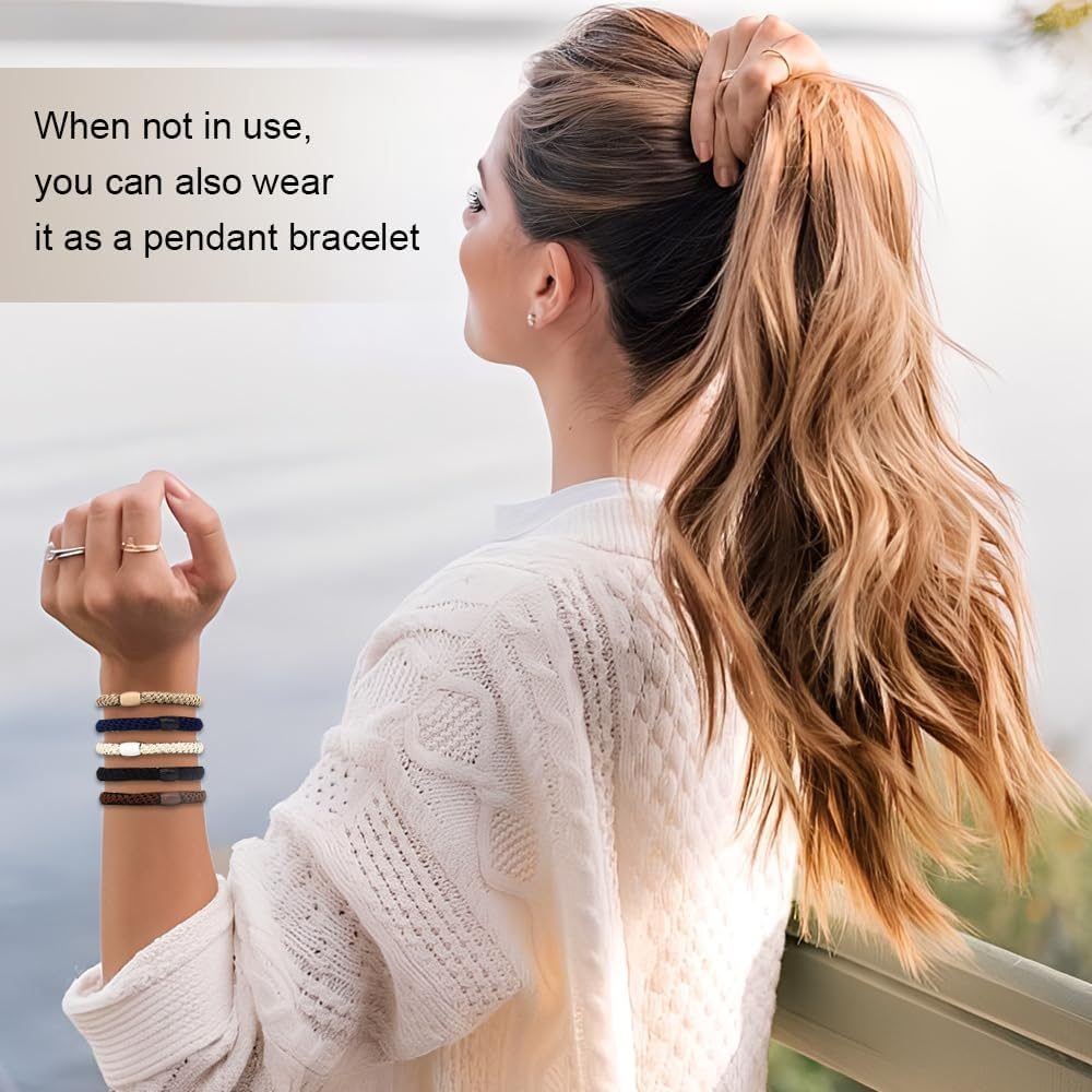 HMCEY Pack of 10 Women'S Hair Bobbles Scrunchies Colourful Tie Hair Elastics Ponytail Holder Hair Bands Multicoloured Suitable for All Hairstyles image number 6