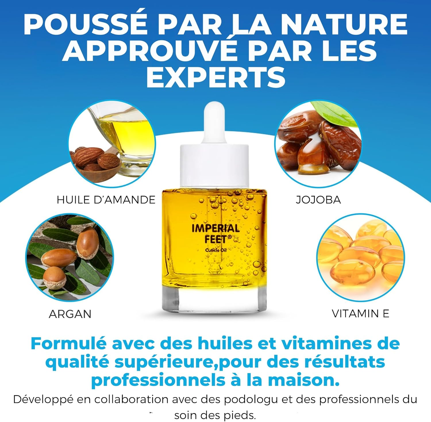 Imperial Feet Cuticle Oil for Nails 30Ml (1 FL Oz)-Cuticle Remover Liquid Nail Strengthener with Almond Oil, Jojoba Oil & Vitamin E Oil-Natural Nail Strengthener for Damaged Nails-Ideal for Diabetics image number 3