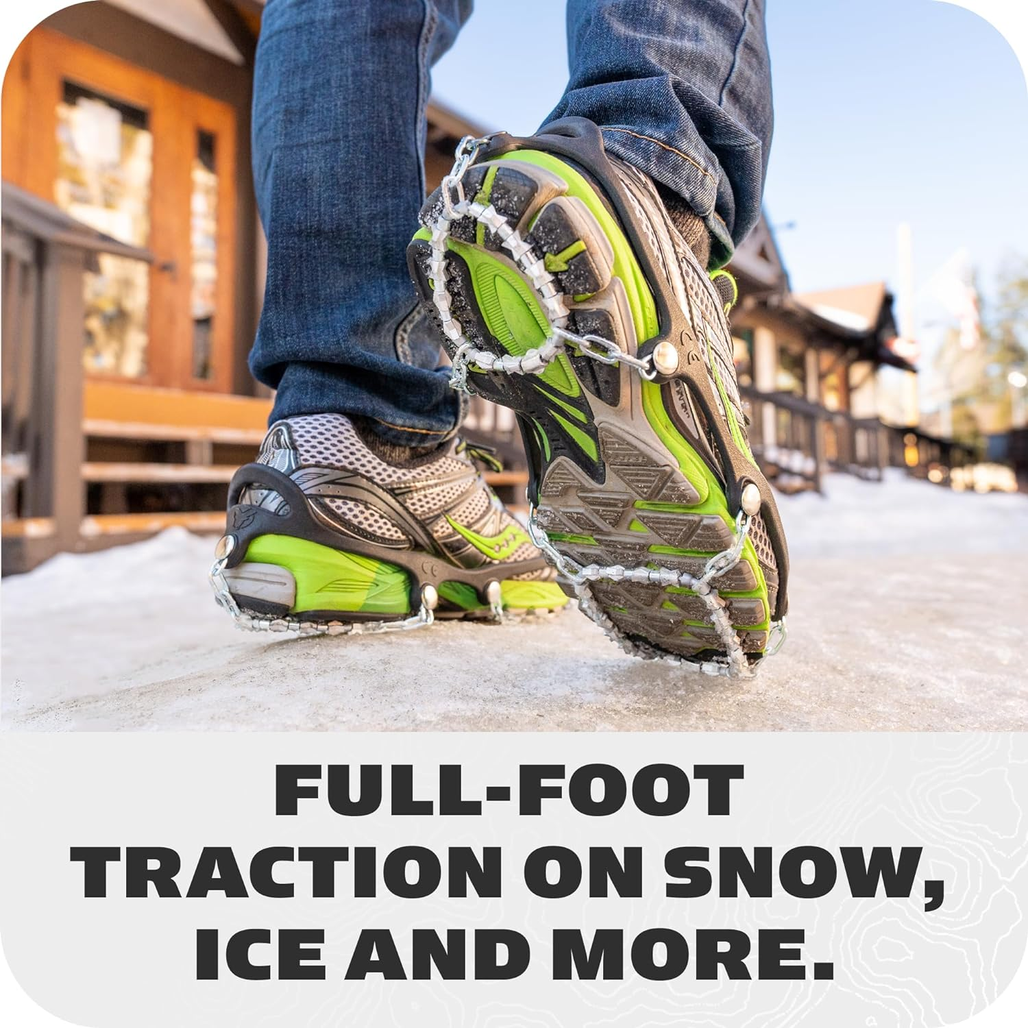 Yaktrax Diamond Grip - Full-Foot Traction on Ice, Snow, & Multi-Terrain Surfaces - Swiveling Diamond Bead Grip Points - Cold-Resistant Easy On/Off Elastic Upper Band image number 4