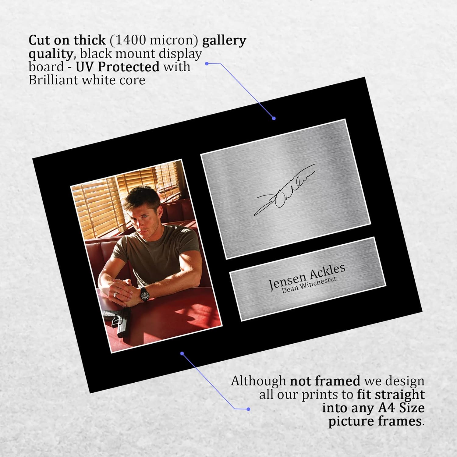 HWC Trading A4 Jensen Ackles Supernatural Gifts Printed Signed Autograph Picture for TV Show Fans