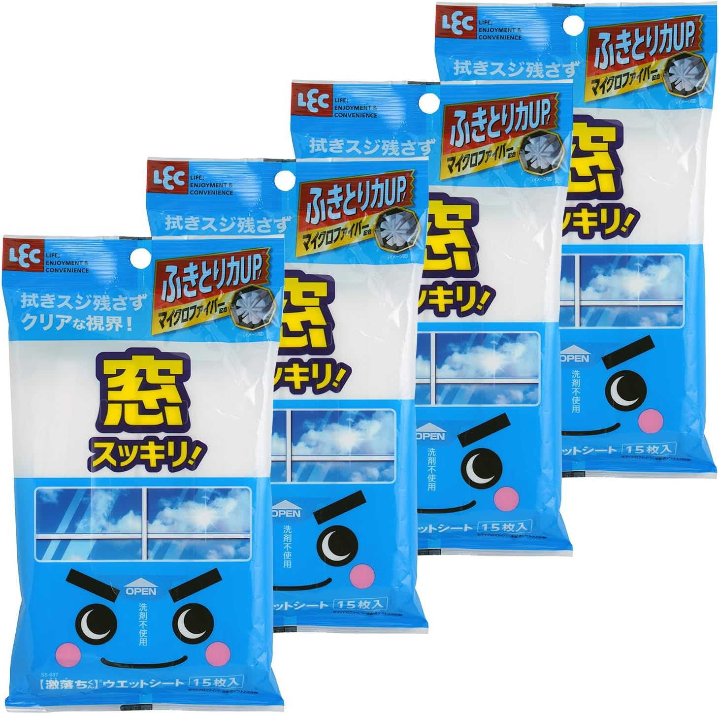 LEC Super Drop Sheet for Screen Doors, Microfiber, 15 Sheets, Set of 4, Detergent-Free (Screen Door Cleaning) image number 3