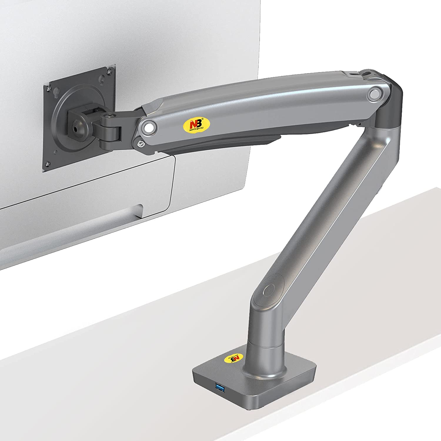 NB North Bayou Monitor Stand Arm Desk Mount Gas Spring for 22"-35" Large Screen Monitor Stand 2-12KG Model G70 (Gunmetal Grey) image number 2