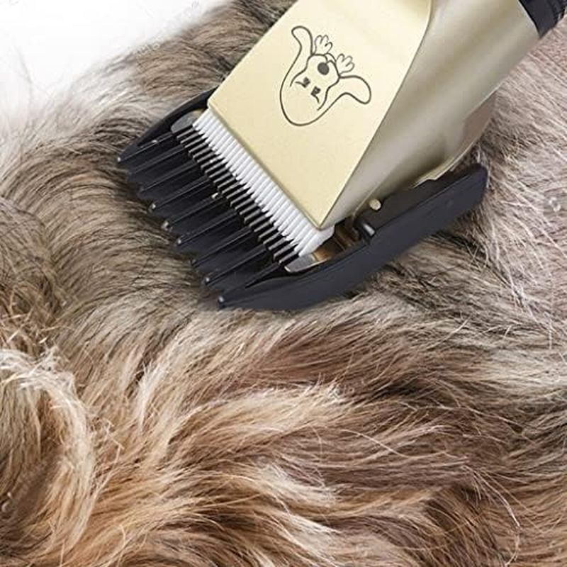 Retoo Dog Clipper for Dogs and Cats with 4 Attachments Cordless Comb, Scissors, File, Pet Hair Trimmer, Dog Trimmer, Rechargeable Pet Hair Trimmer, Dog Grooming Clippers, Gold image number 1
