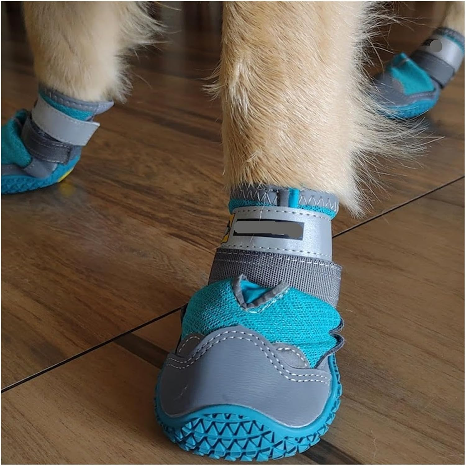 Dog Shoes 4Pcs/Set Large Dog Shoe Breathable Outdoor Dog Shoes Durable Pet Shoes Hiking Rubber Sole Warm (Color : Lake Blue, Size : 6)