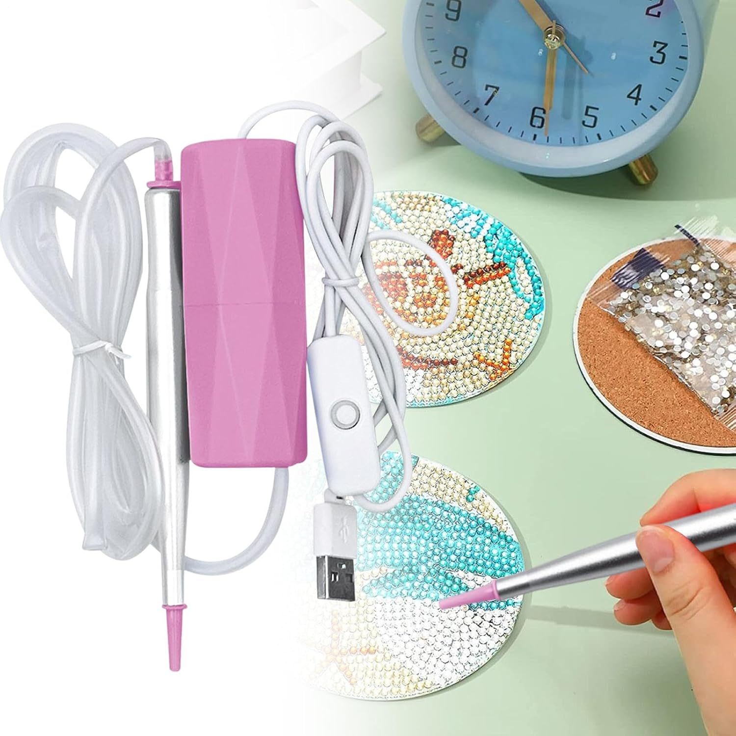 Rrlihjgu Nail Design Tools Kit - Electric Pen with Suction - Craft Supplies for Drawing, Art, Embroidery, Crafts, Adults, Beginners and More image number 4