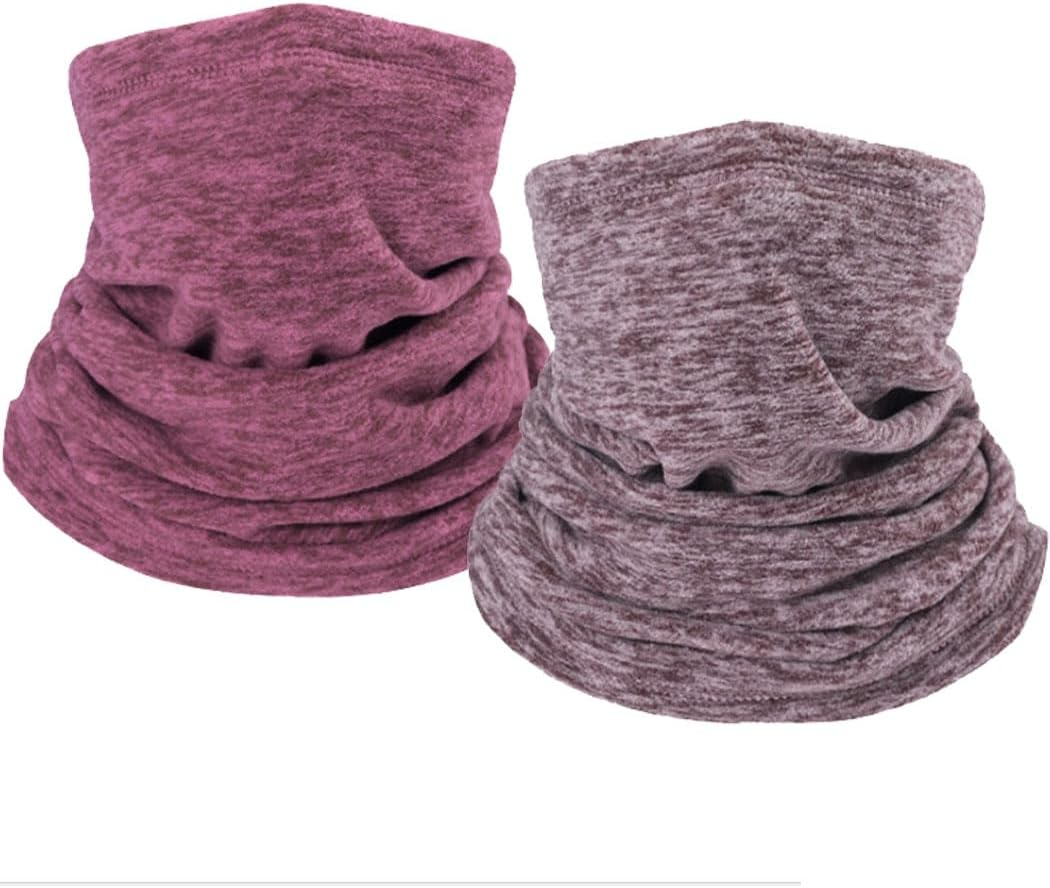 Aufondof Winter Fleece Neck Warmer, 2 Pack Neck Gaiter for Women Men Thermal Fleece Neck Warmer Windproof Face Cover Ski Mask for Cold Weather image number 5