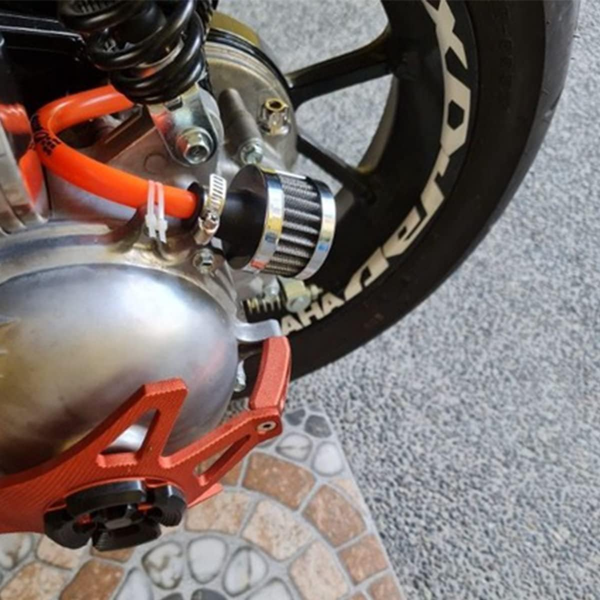 Air Intake Filter Breather, 0.47 Inch Universal Cold Air Filter, 12Mm Car Turbo Vent Air Intake Filter Cleaner, Crankcase Breather Compatible with Car and Motorcycle Engine Parts (Black) image number 5