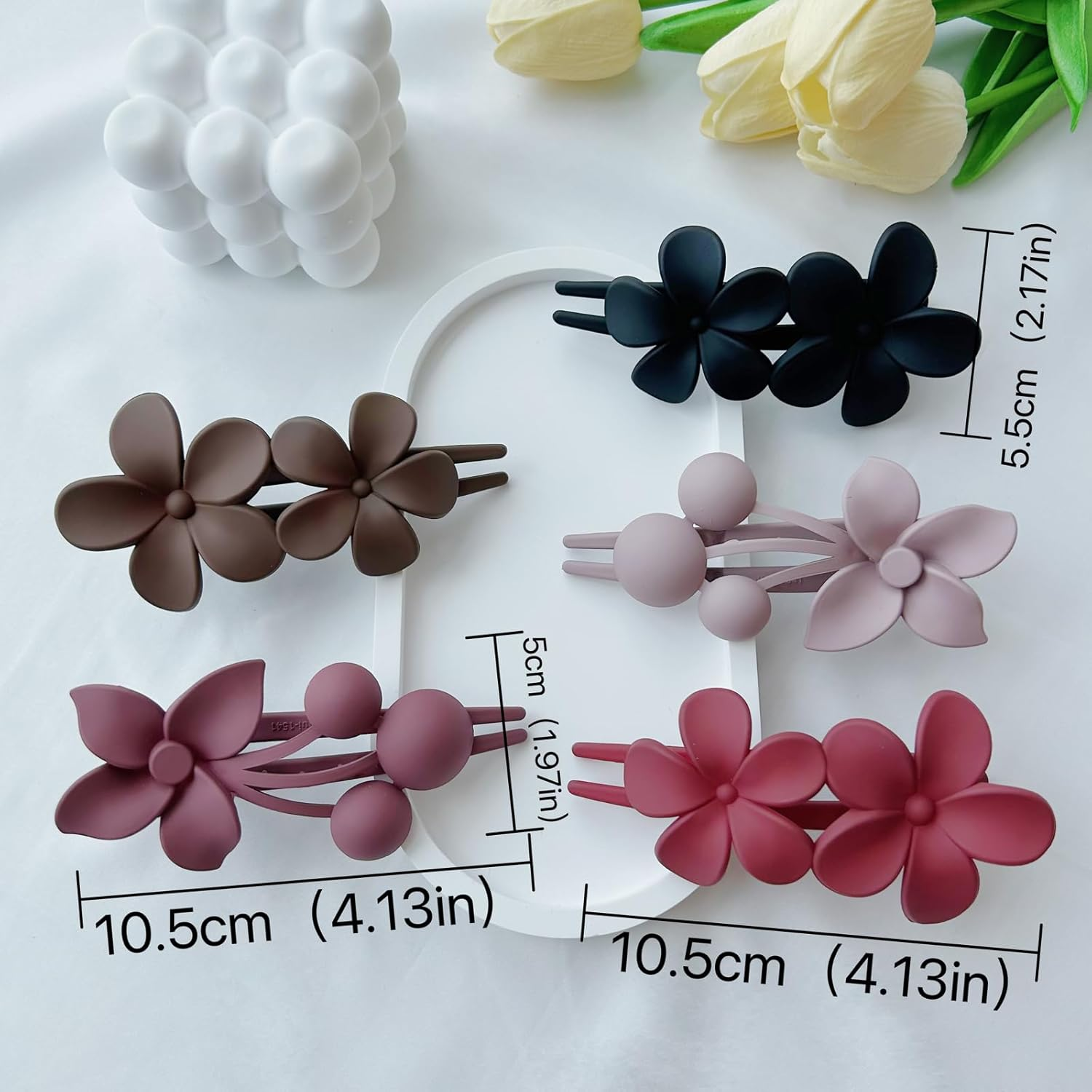 Ypkia Flower Hair Clip Large Hair Clips Women'S Matte Hair Clip Duck Beak Shape Hair Pin Hair Accessories for Women Girls (Pack of 5) image number 5